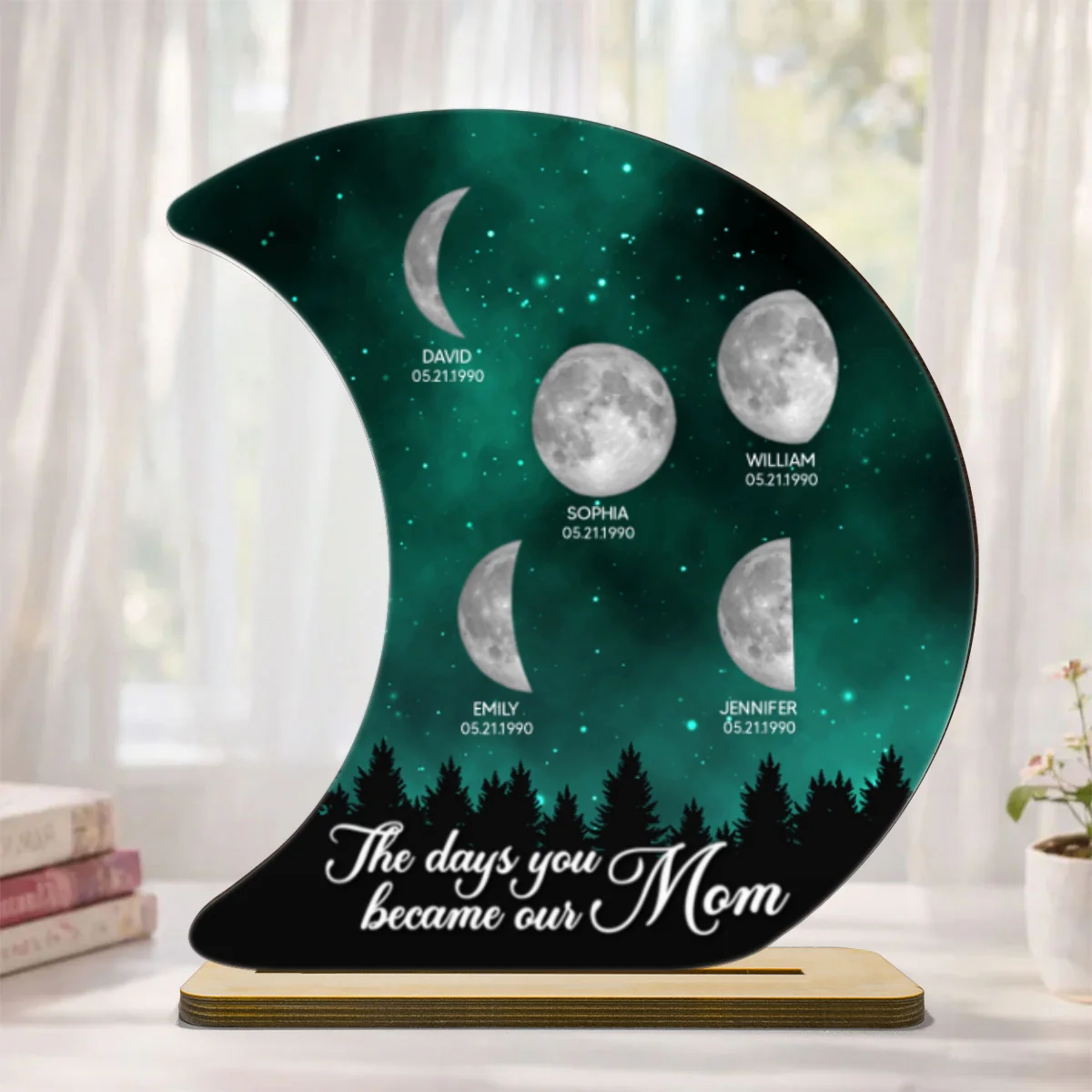 The Days You Became Our Mom Galaxy Night - Personalized 2-Layered Wooden Plaque - Heartfelt Gift For Mom, Grandma - Image 10