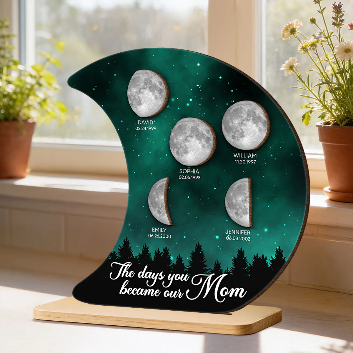 The Days You Became Our Mom Galaxy Night - Personalized 2-Layered Wooden Plaque - Heartfelt Gift For Mom, Grandma - Image 3