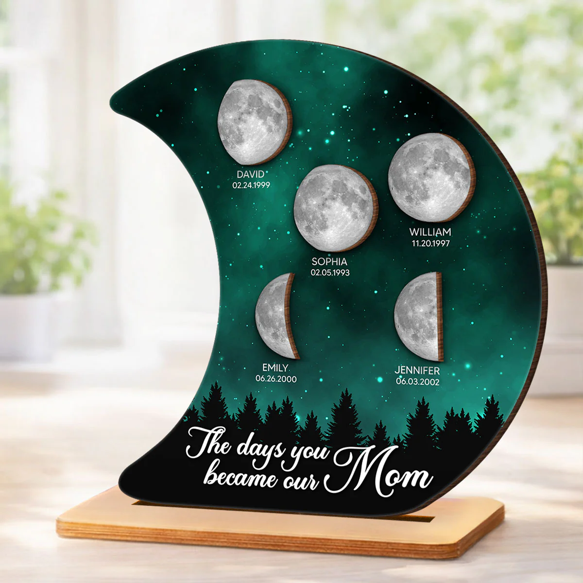 The Days You Became Our Mom Galaxy Night - Personalized 2-Layered Wooden Plaque - Heartfelt Gift For Mom, Grandma - Image 5