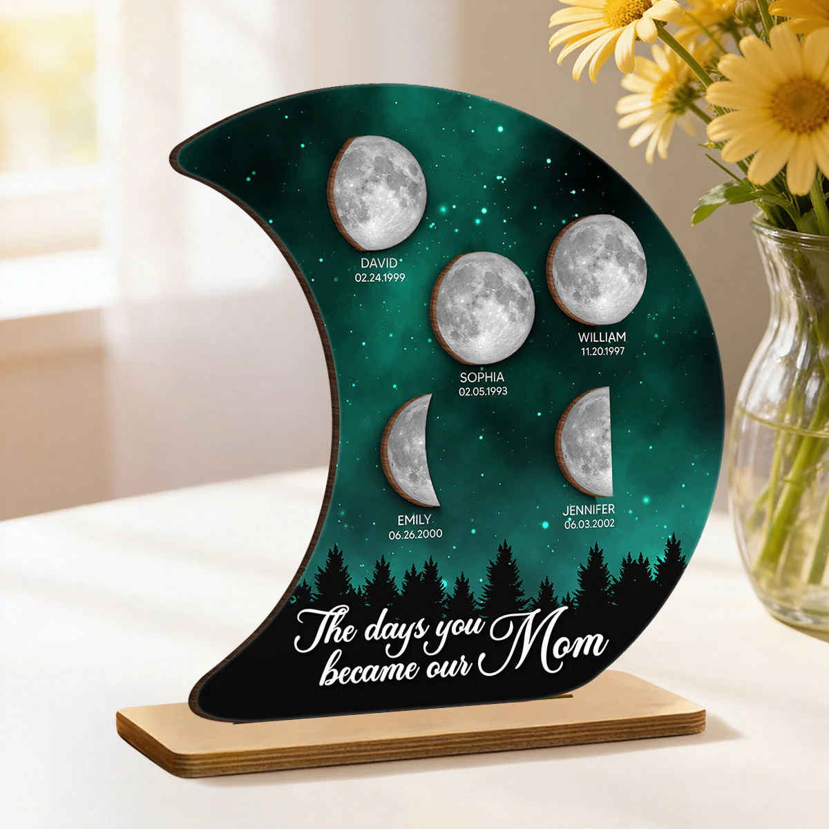 The Days You Became Our Mom Galaxy Night - Personalized 2-Layered Wooden Plaque - Heartfelt Gift For Mom, Grandma - Image 6