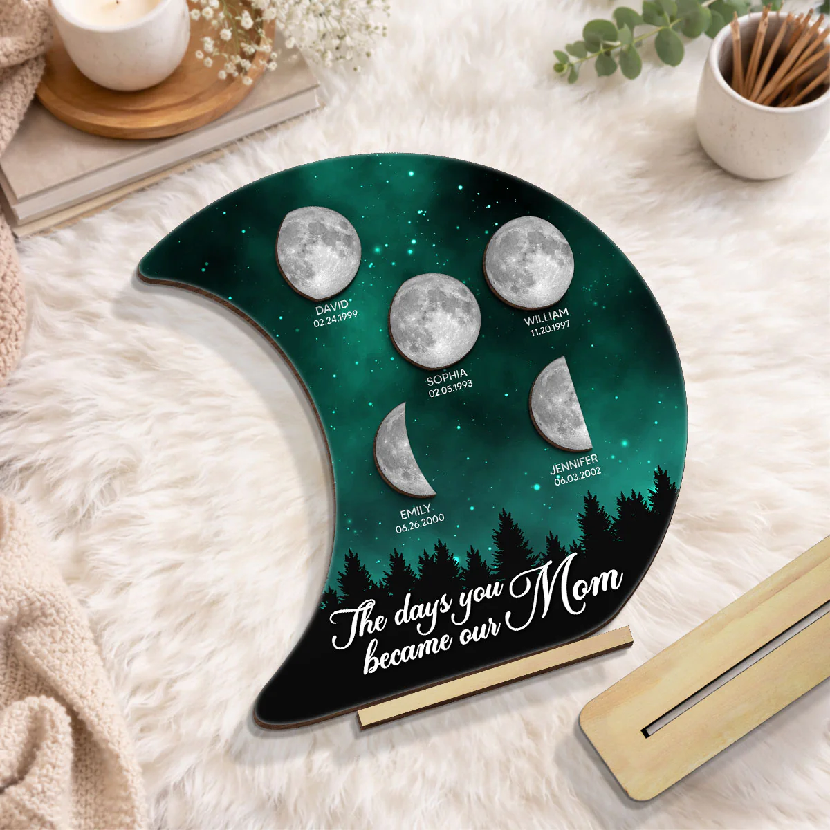 The Days You Became Our Mom Galaxy Night - Personalized 2-Layered Wooden Plaque - Heartfelt Gift For Mom, Grandma - Image 7