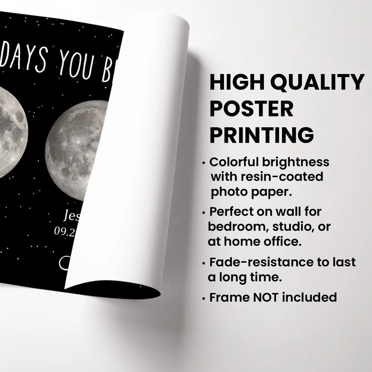 The Days You Became Our Mom Grandma Moon Phase Art Personalized Poster | A Heartfelt Gift for Mom’s Birthday, Mother’s Day, or Just Because - Image 9