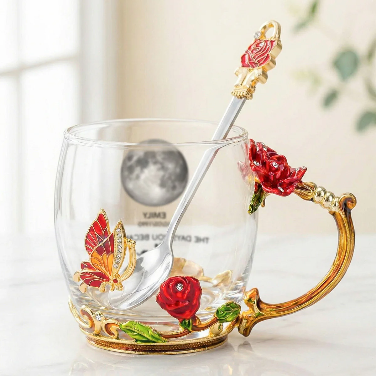 The Days You Became Our Mom - Personalized Enamel Flower Tea Cup - Gift For Mom - Image 5
