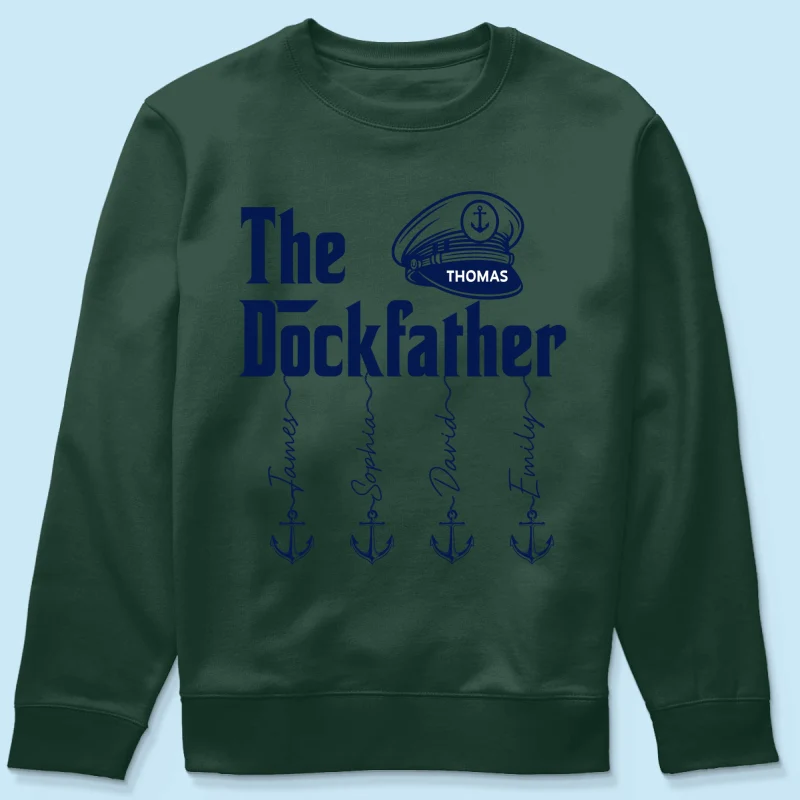 The Dockfather Boat Captain Custom Kids Names - Personalized Shirt - Lake Life Father's Day Gift For Husband, Dad - Image 20