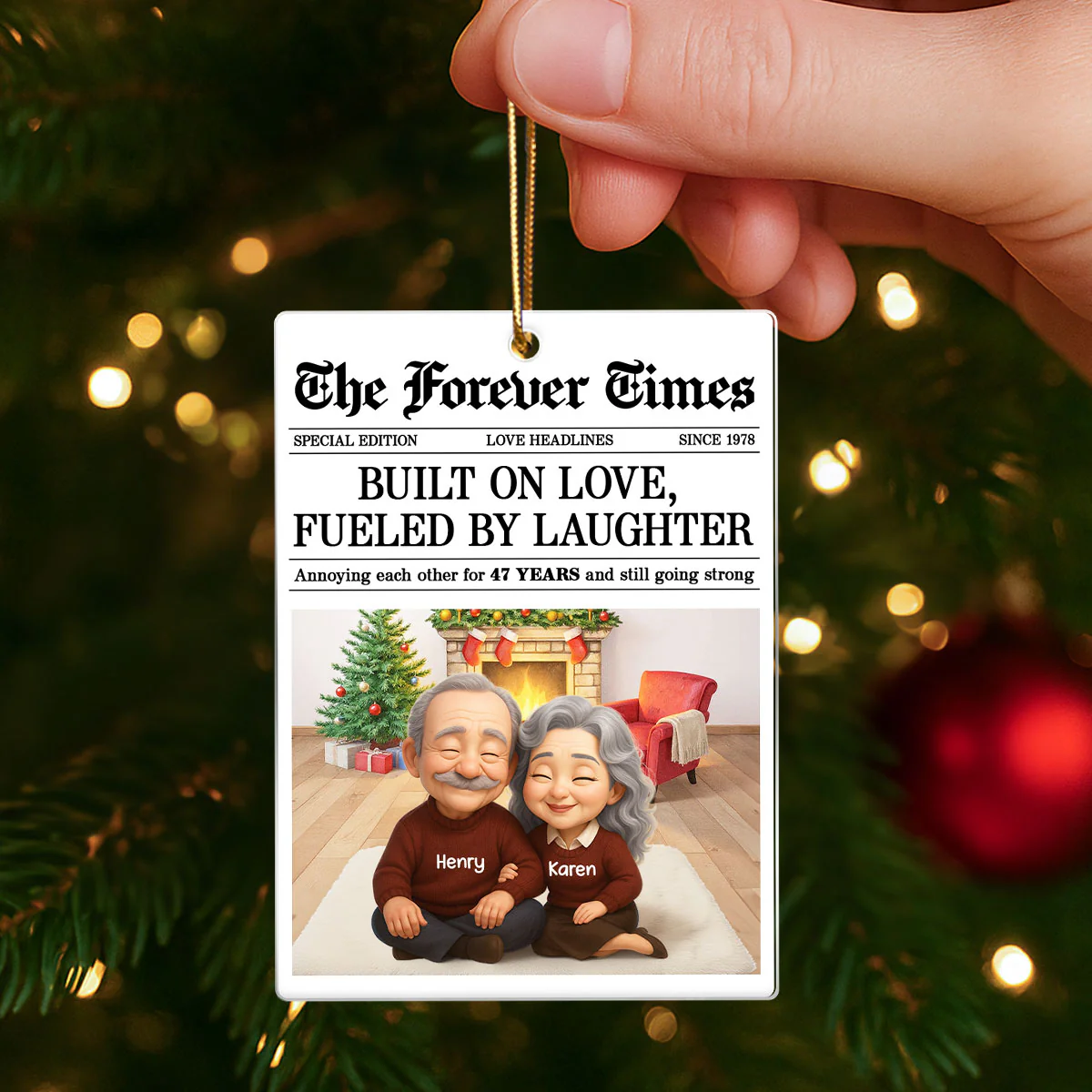 The Forever Times Couple Growing Old Together Personalized Acrylic Ornament - Christmas Gift for Husband, Wife - Image 6