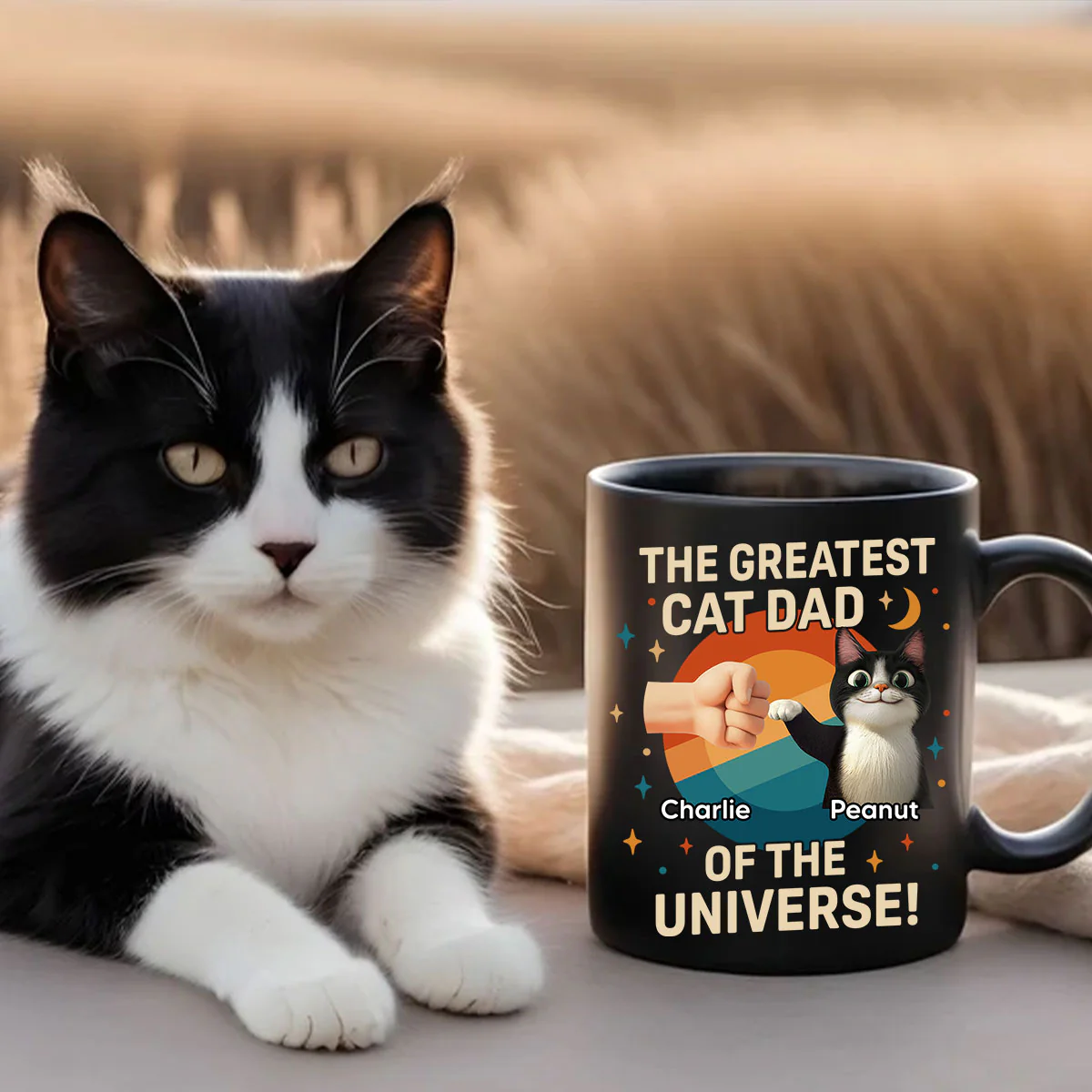 The Greatest Cat Dad of the Universe Personalized Mug, Gift for Cat Dads - Image 4
