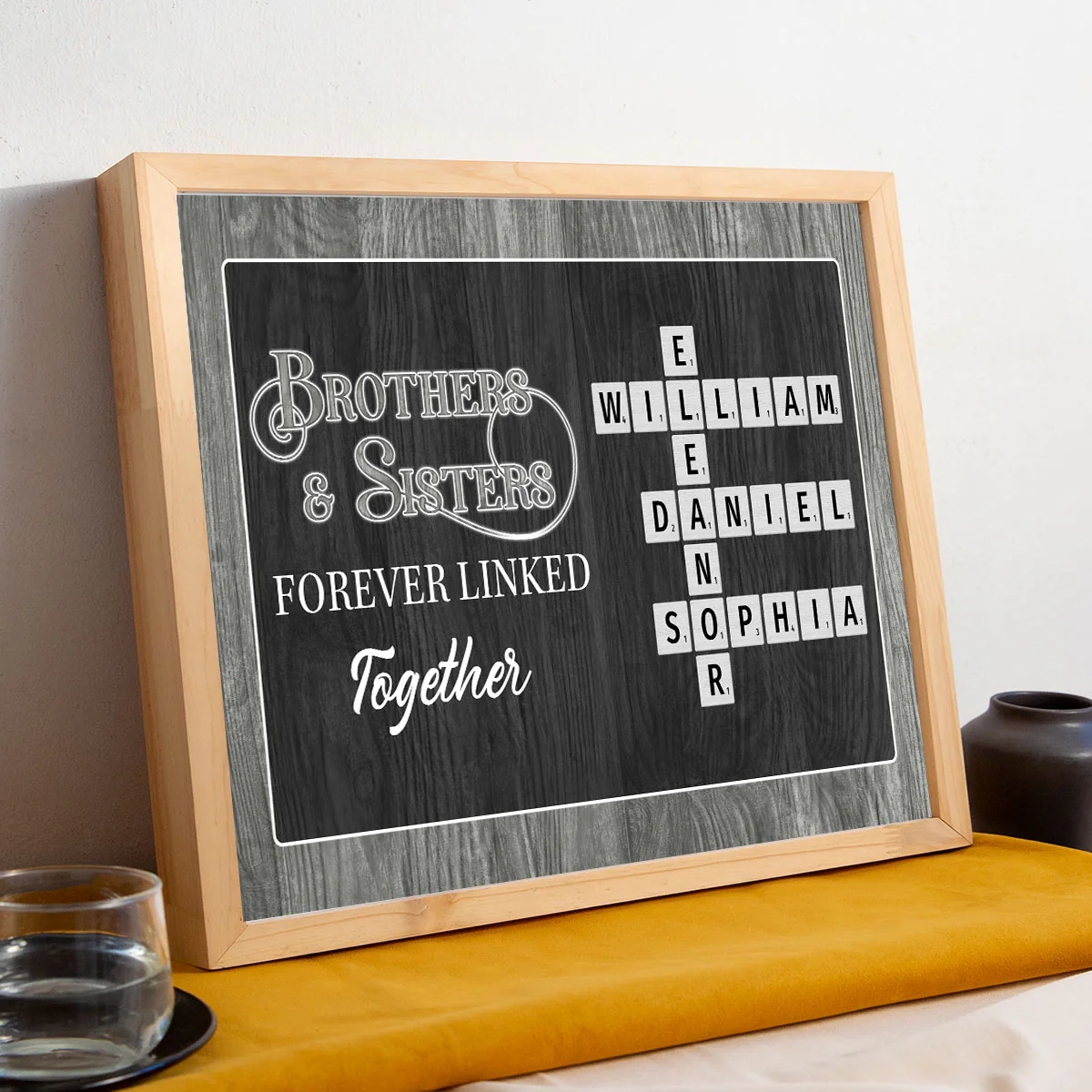The Greatest Gift Our Parents Gave Us Was Each Other Crossword Puzzle Art, Personalized Poster - Image 3