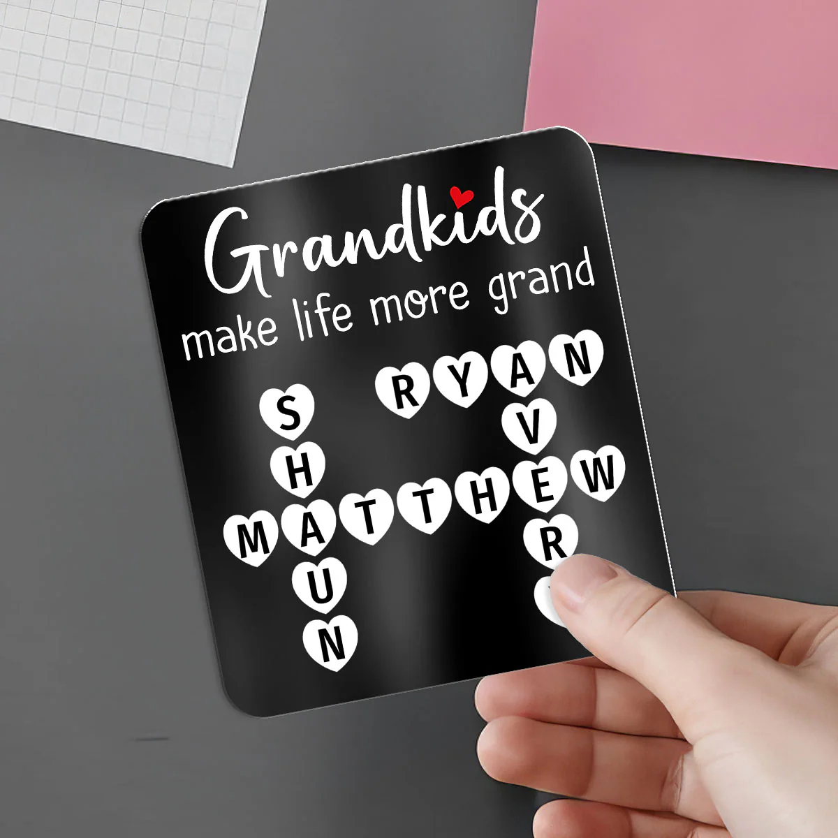 The Greatest Gift You Ever Know Crossword Puzzle Art Gift For Grandma Personalized Acrylic Fridge Magnet - Image 4
