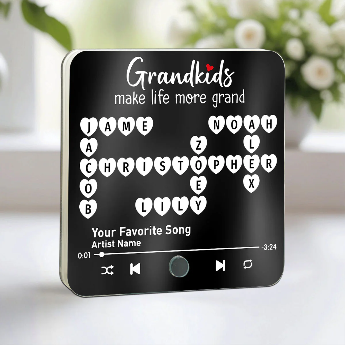 The Greatest Gift You Ever Know Crossword Puzzle Art Gift For Grandma Personalized Music Fridge Magnet - Image 2