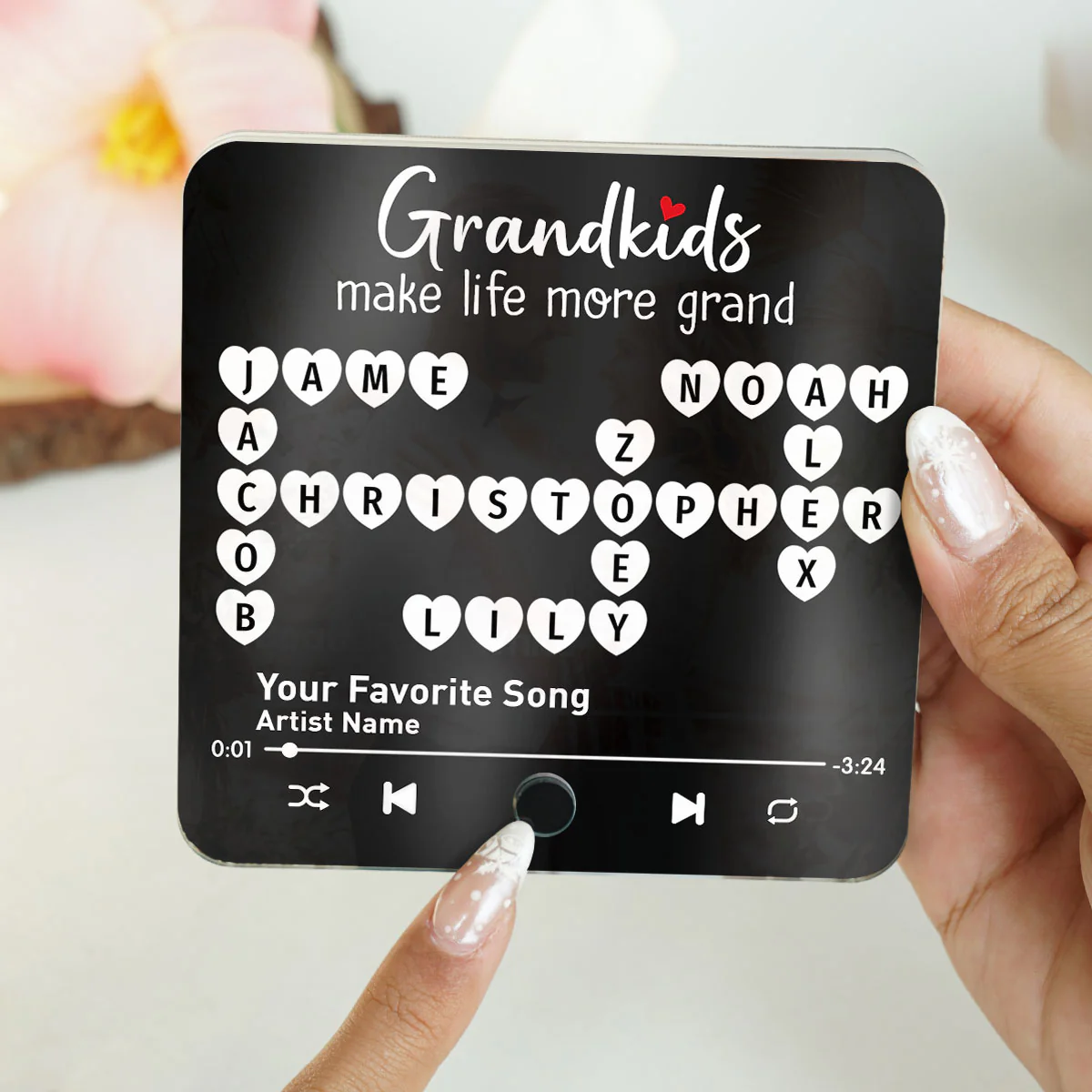 The Greatest Gift You Ever Know Crossword Puzzle Art Gift For Grandma Personalized Music Fridge Magnet - Image 6