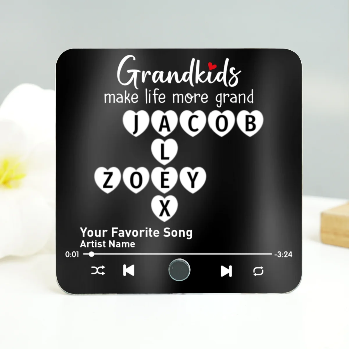 The Greatest Gift You Ever Know Crossword Puzzle Art Gift For Grandma Personalized Music Fridge Magnet - Image 9