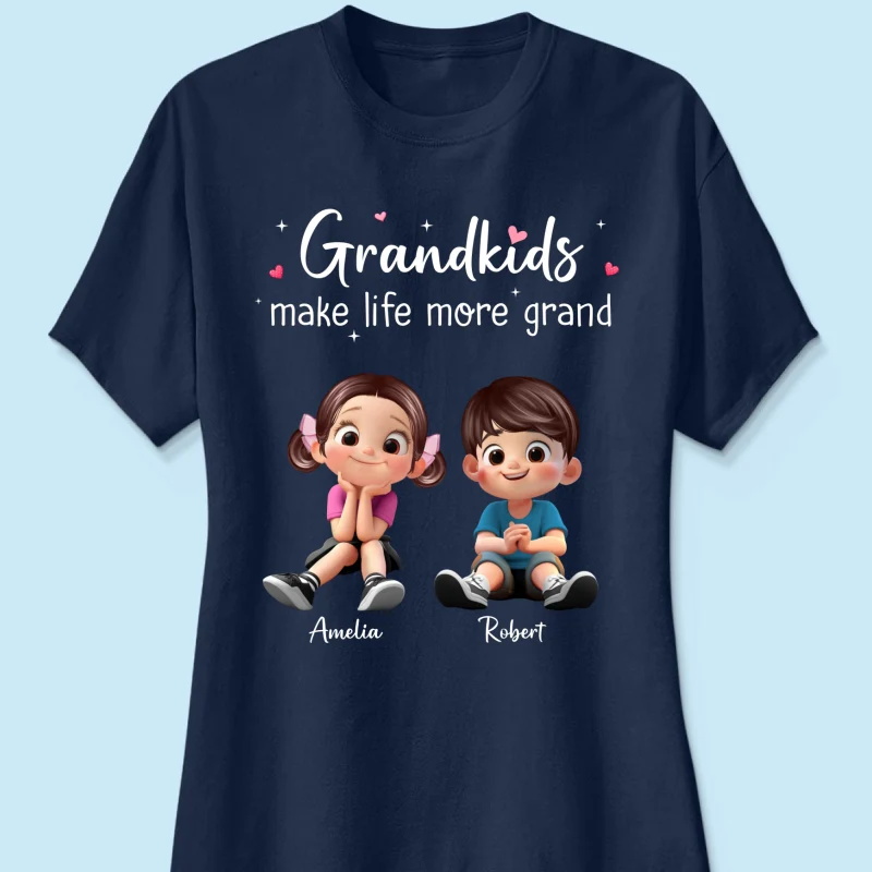 The Greatest Gift You Ever Know Cute Cartoon Kids - Personalized Shirt - Gift For Grandma - Image 25