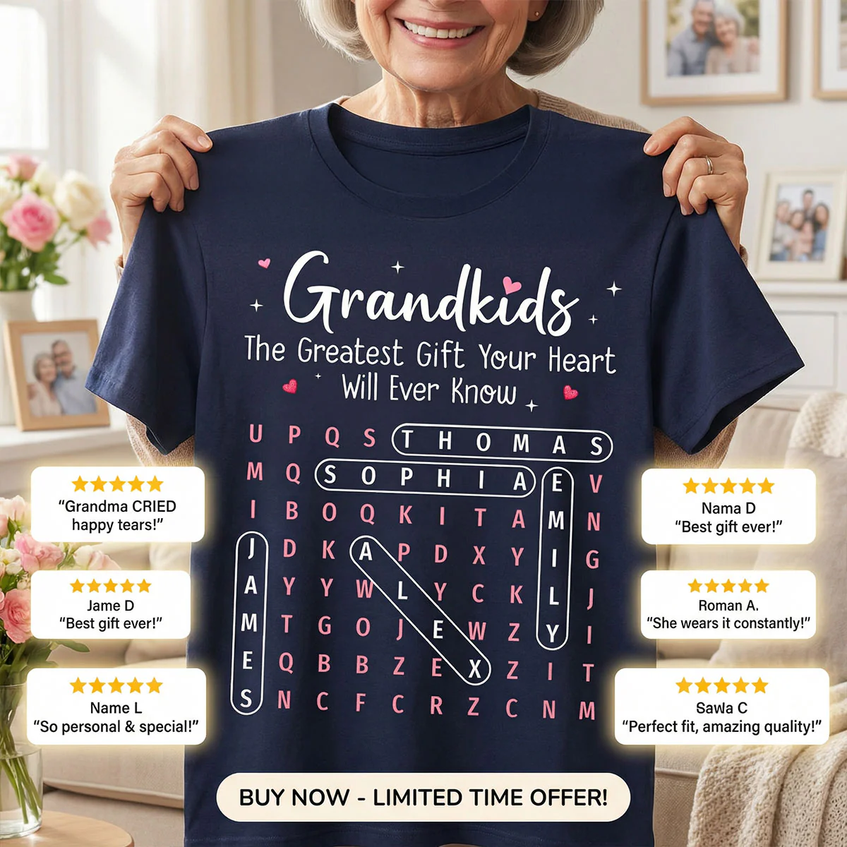 The Greatest Gift You Ever Know Word Search Puzzle Art - Personalized Shirt - Gift For Grandma - Image 13
