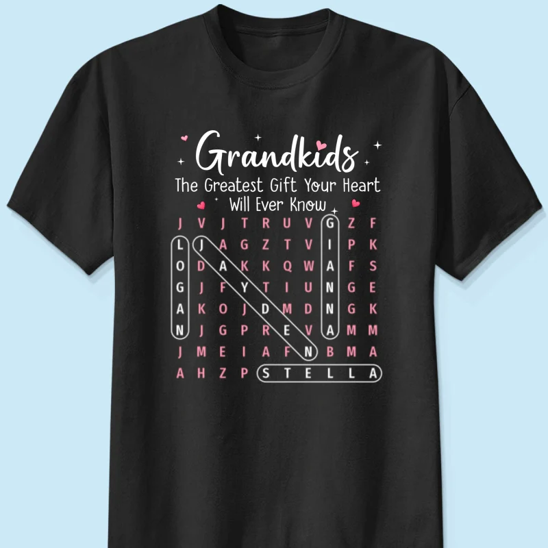 The Greatest Gift You Ever Know Word Search Puzzle Art - Personalized Shirt - Gift For Grandma - Image 17