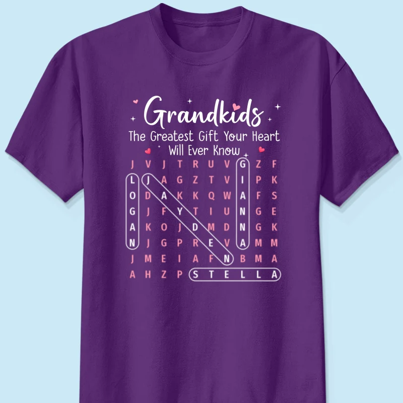 The Greatest Gift You Ever Know Word Search Puzzle Art - Personalized Shirt - Gift For Grandma - Image 20