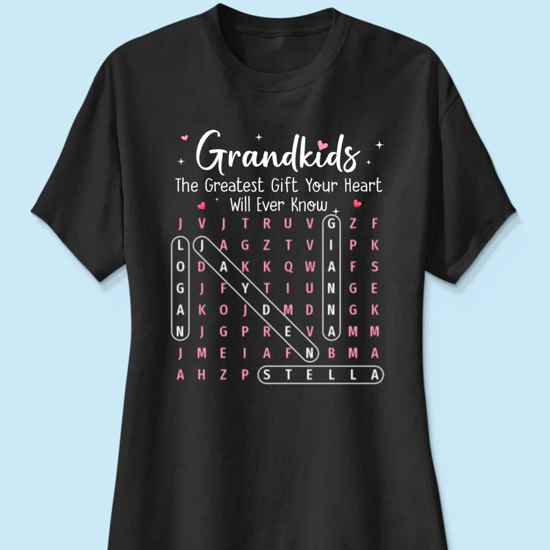 The Greatest Gift You Ever Know Word Search Puzzle Art - Personalized Shirt - Gift For Grandma - Image 22