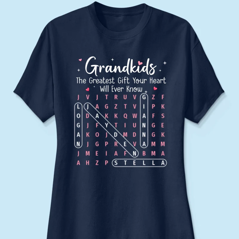 The Greatest Gift You Ever Know Word Search Puzzle Art - Personalized Shirt - Gift For Grandma - Image 23
