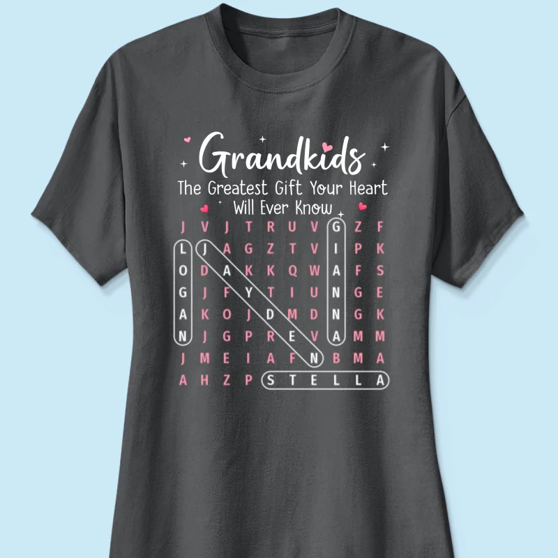 The Greatest Gift You Ever Know Word Search Puzzle Art - Personalized Shirt - Gift For Grandma - Image 24