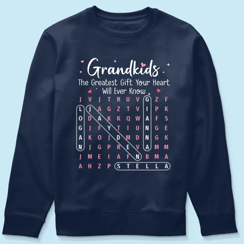 The Greatest Gift You Ever Know Word Search Puzzle Art - Personalized Shirt - Gift For Grandma - Image 27