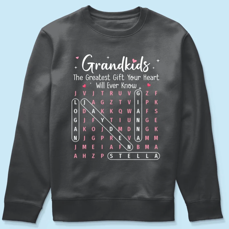 The Greatest Gift You Ever Know Word Search Puzzle Art - Personalized Shirt - Gift For Grandma - Image 28