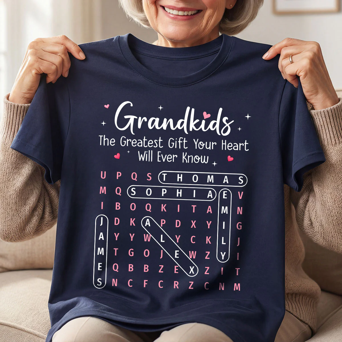 The Greatest Gift You Ever Know Word Search Puzzle Art - Personalized Shirt - Gift For Grandma - Image 6