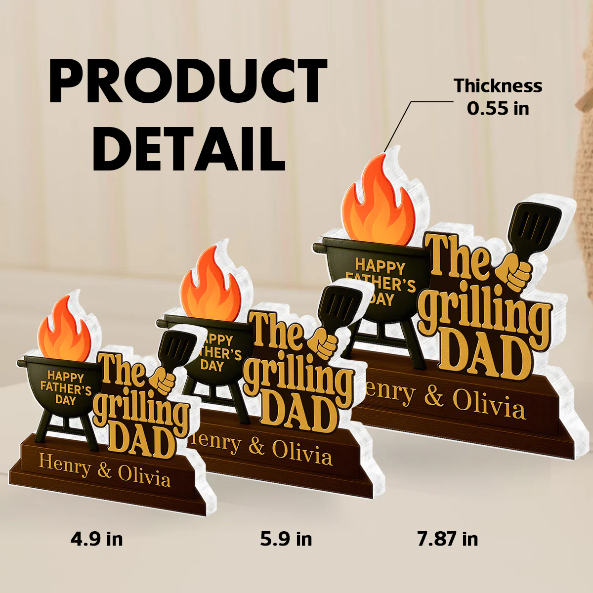 The Grillfather Personalized Custom Shape Acrylic Block, Gift For Husband, For Dad - Image 5