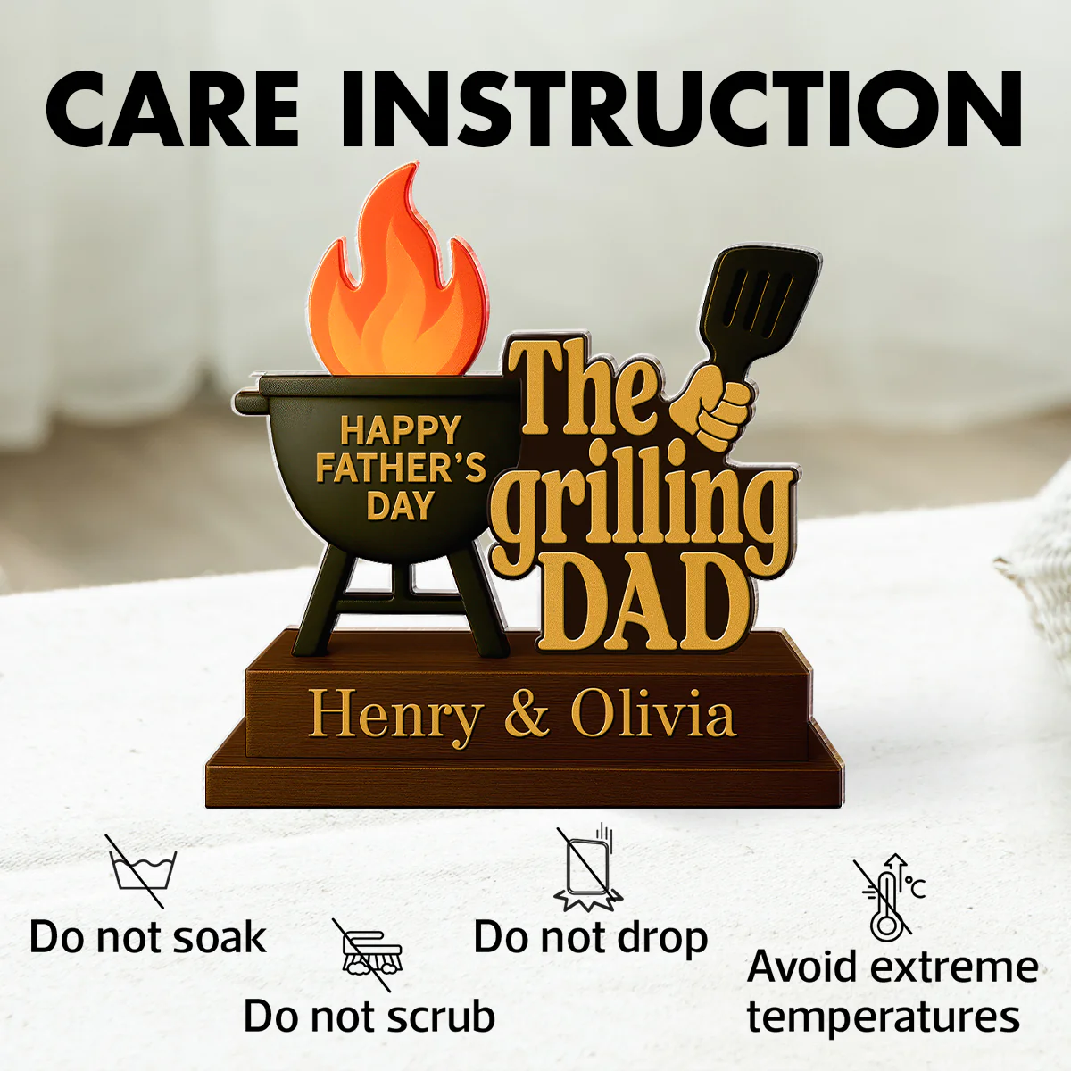 The Grillfather Personalized Custom Shape Acrylic Block, Gift For Husband, For Dad - Image 6