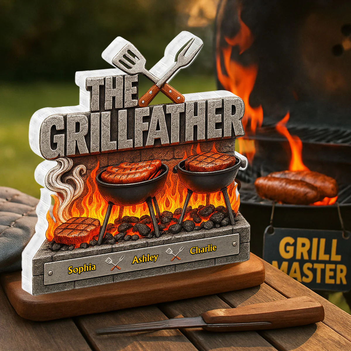 The Grillfather Personalized Custom Shaped Acrylic Block, gift - Image 2
