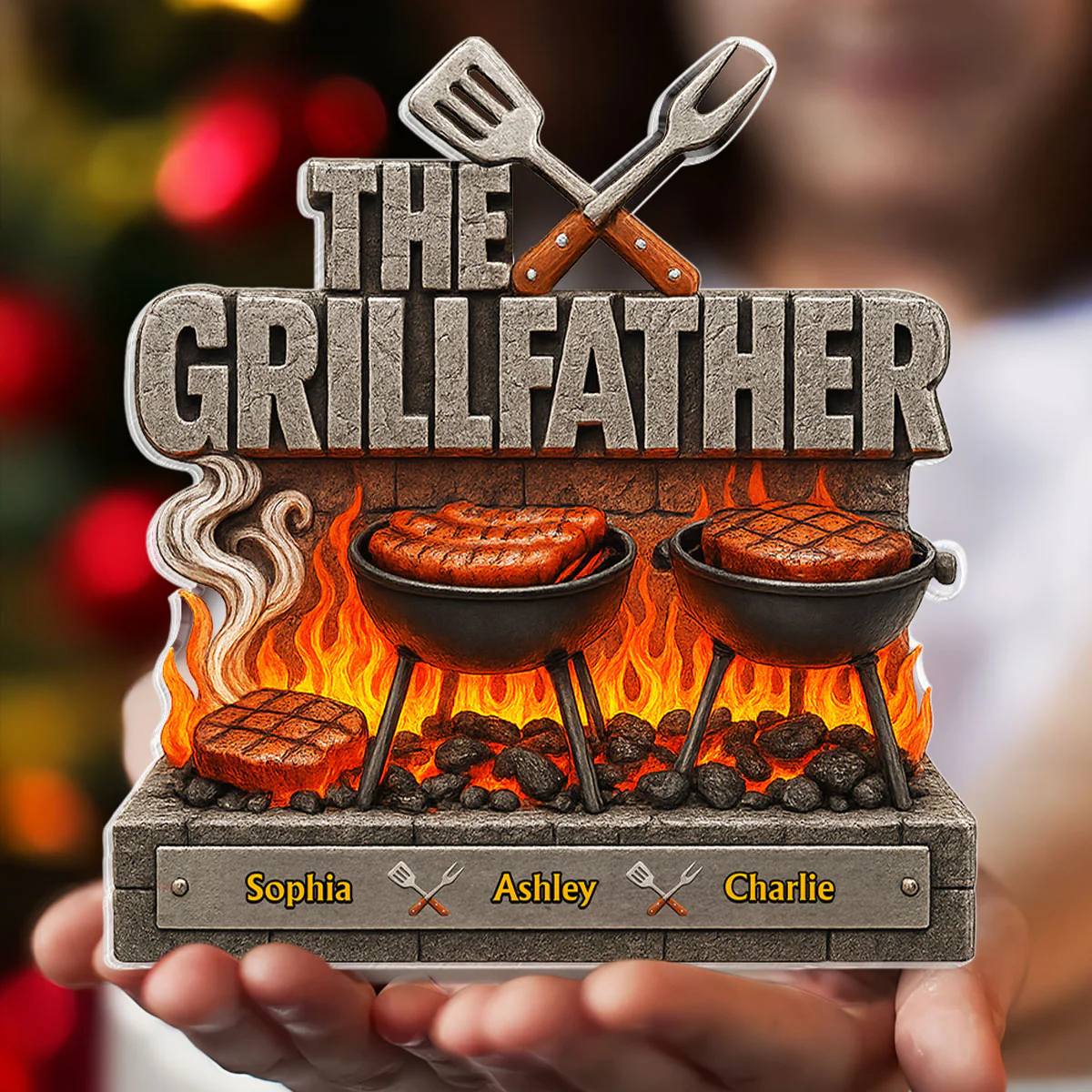 The Grillfather Personalized Custom Shaped Acrylic Block, gift - Image 4
