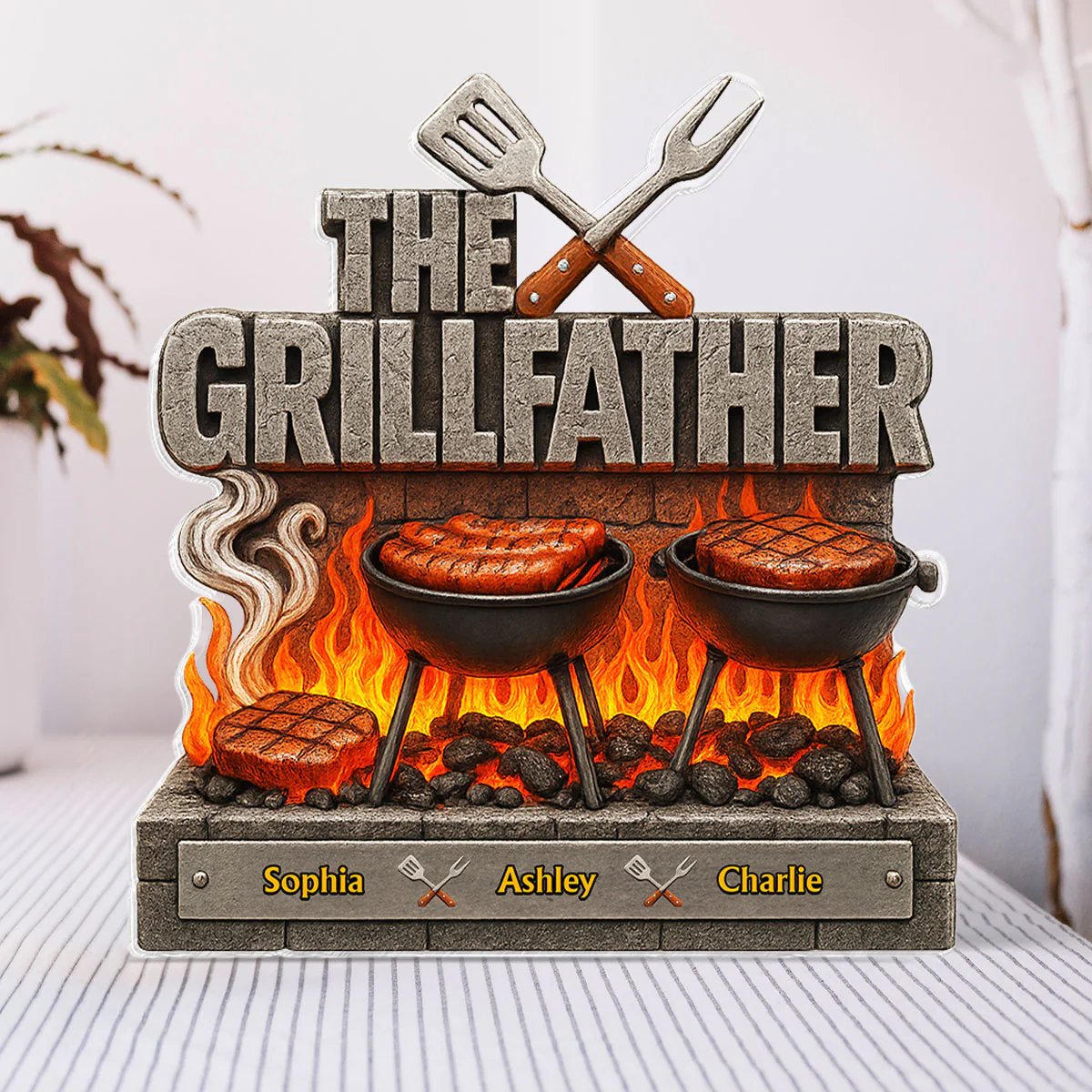 The Grillfather Personalized Custom Shaped Acrylic Block, gift - Image 5