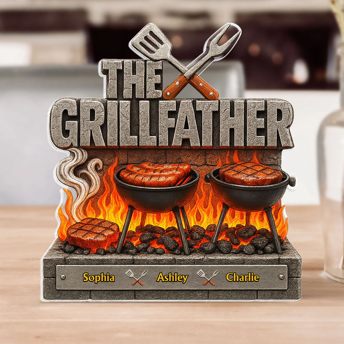 The Grillfather Personalized Custom Shaped Acrylic Block, gift - Image 6