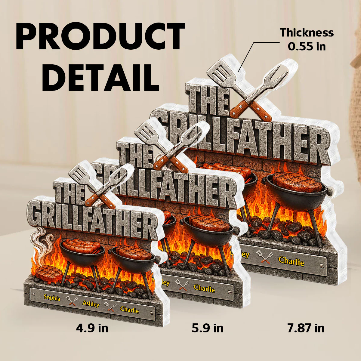 The Grillfather Personalized Custom Shaped Acrylic Block, gift - Image 7