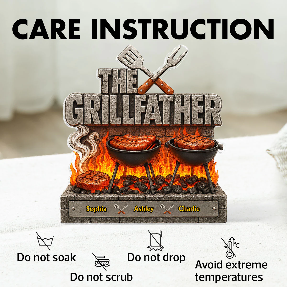 The Grillfather Personalized Custom Shaped Acrylic Block, gift - Image 8