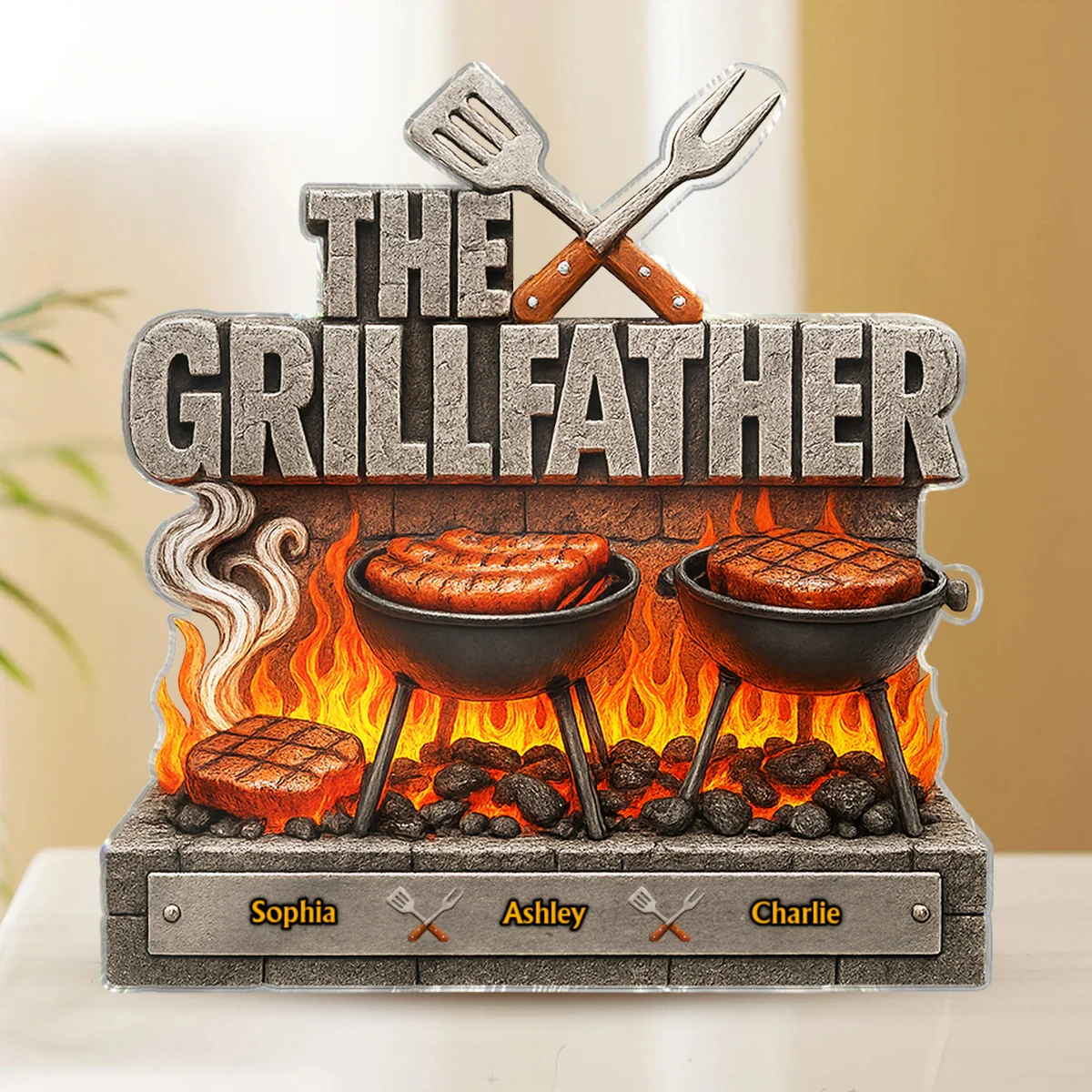 The Grillfather Personalized Custom Shaped Acrylic Block, gift - Image 9