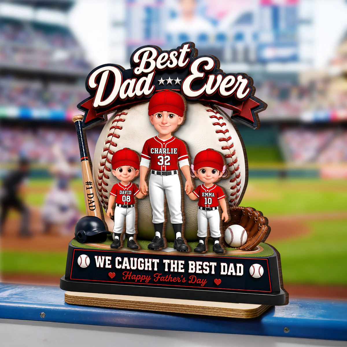 The Home Run Hero Dad Baseball - Personalized 2-Layered Wooden Plaque - Heartfelt Gift For Dad, Husband - Image 4