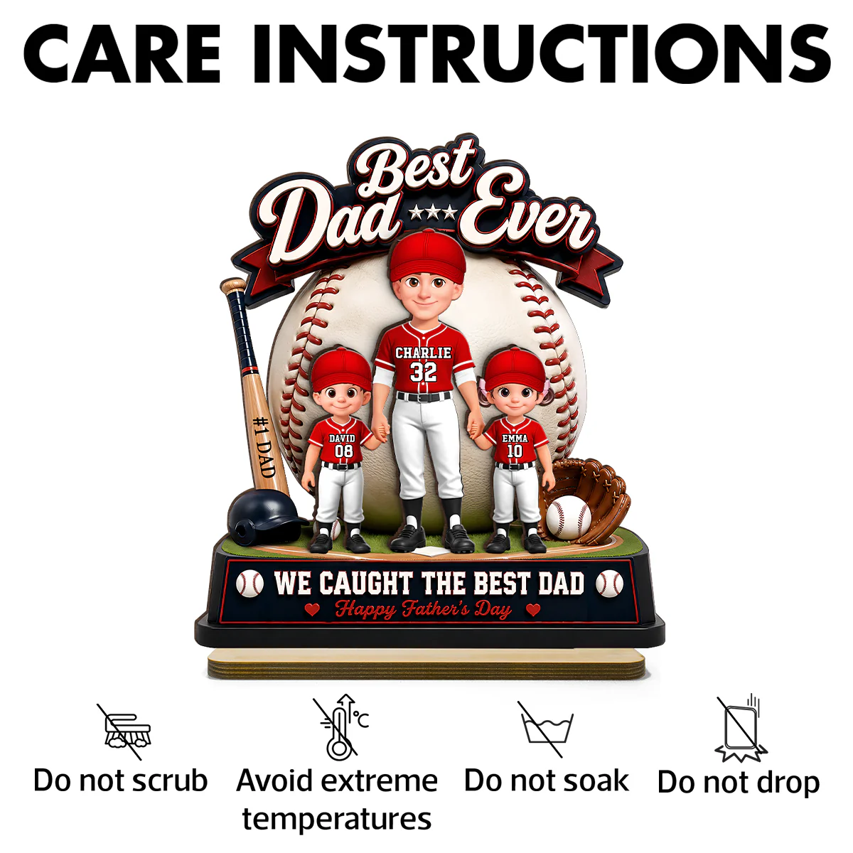 The Home Run Hero Dad Baseball - Personalized 2-Layered Wooden Plaque - Heartfelt Gift For Dad, Husband - Image 7