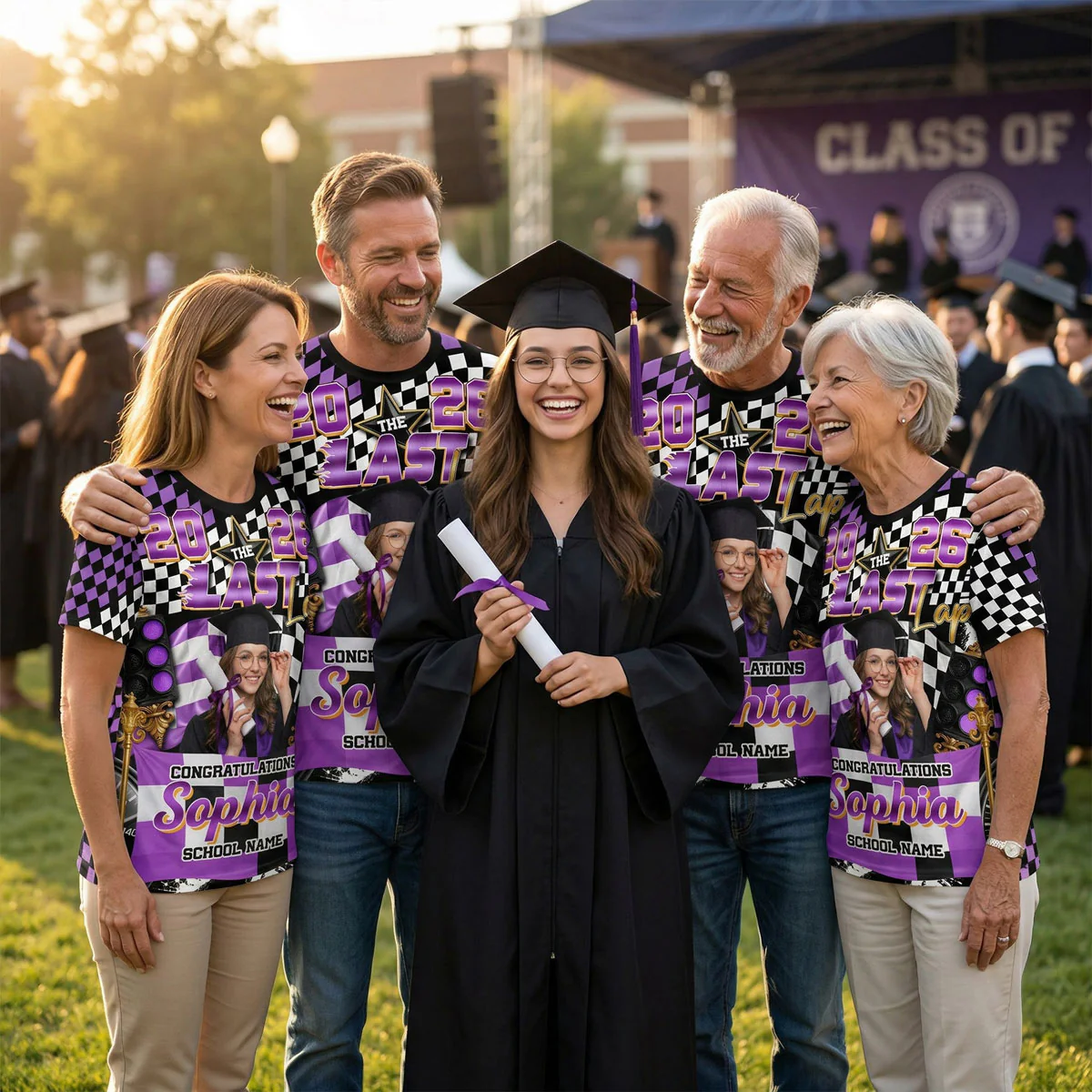 The Last Lap Racing Pattern Class Of A Graduate Custom Photo - Personalized Shirt - Family Matching Graduation Shirt, Graduation Party Gift, Senior Class of 2026 - Image 10
