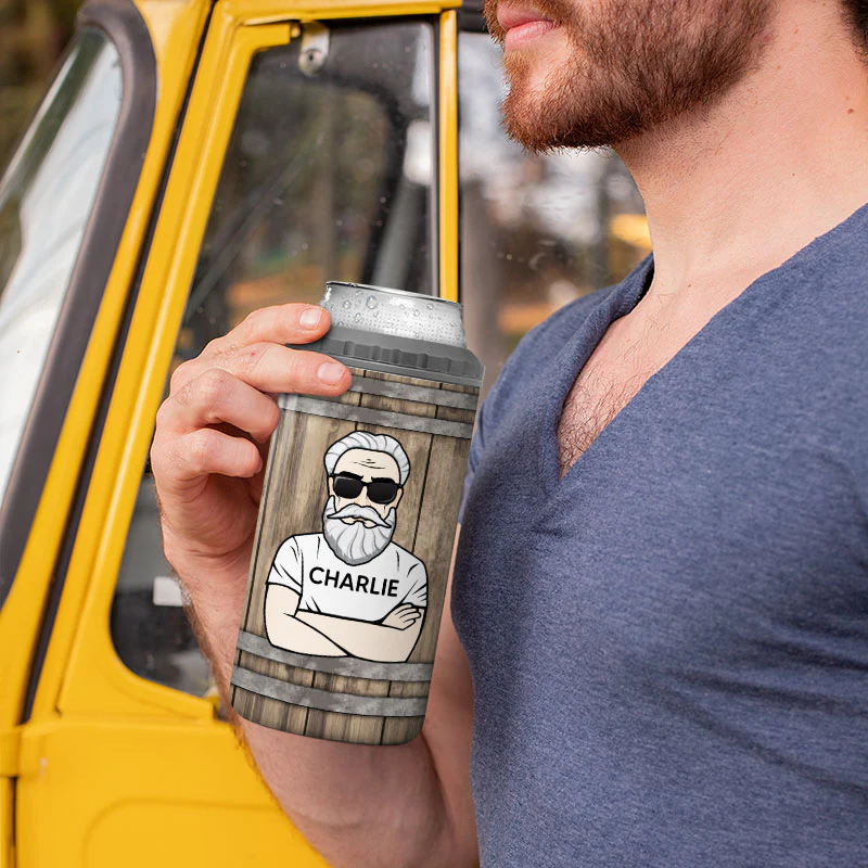 The Legend Grandpa Old Man Personalized 4 In 1 Can Cooler - Image 5