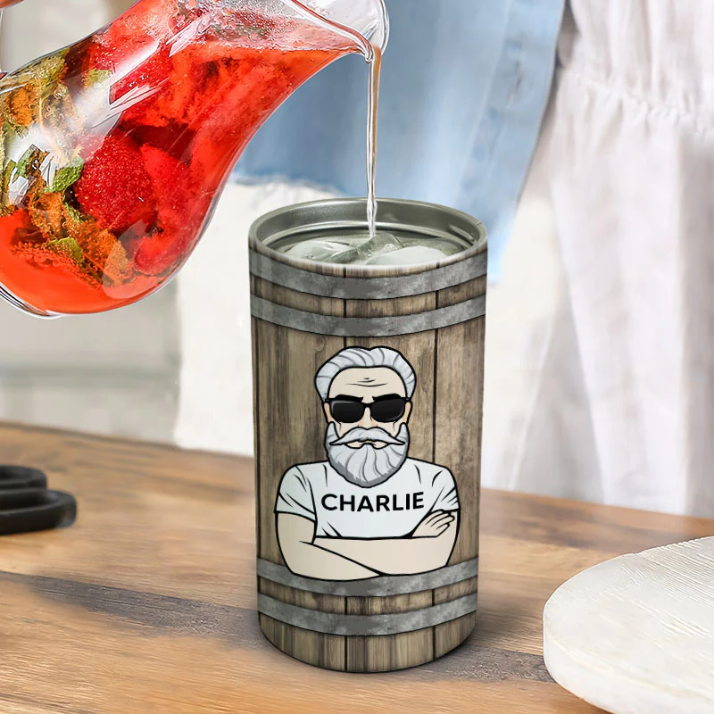 The Legend Grandpa Old Man Personalized 4 In 1 Can Cooler - Image 6