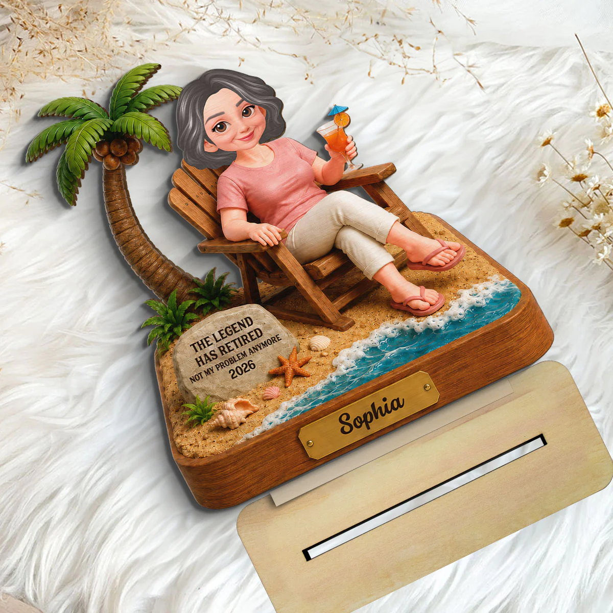 The Legend Has Retired 2D Flat - Personalized Wooden Plaque - Retirement Gift 2026 - Image 5