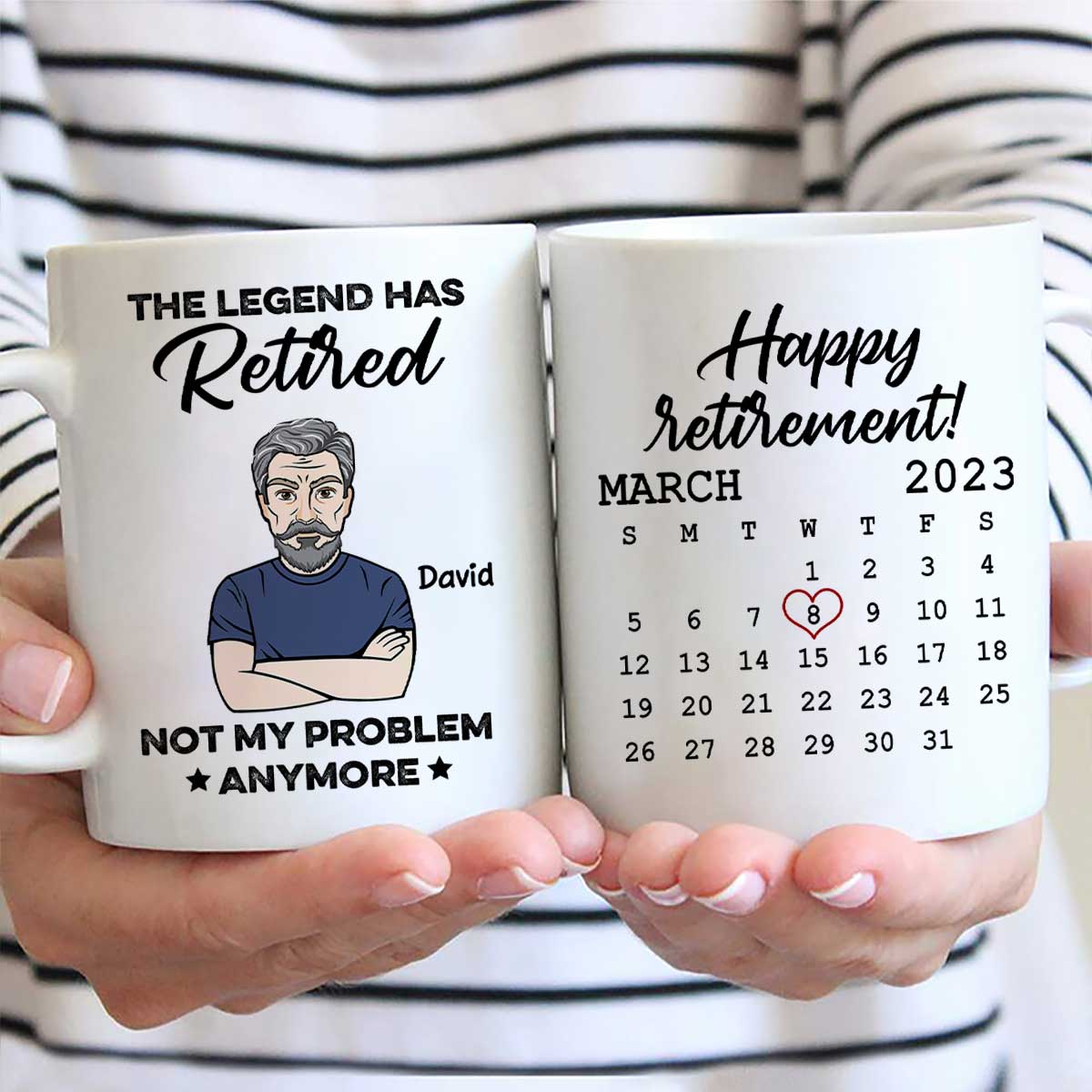The Legend Has Retired Not My Problem Anymore Calendar Retirement Gift Personalized Mug - Image 2