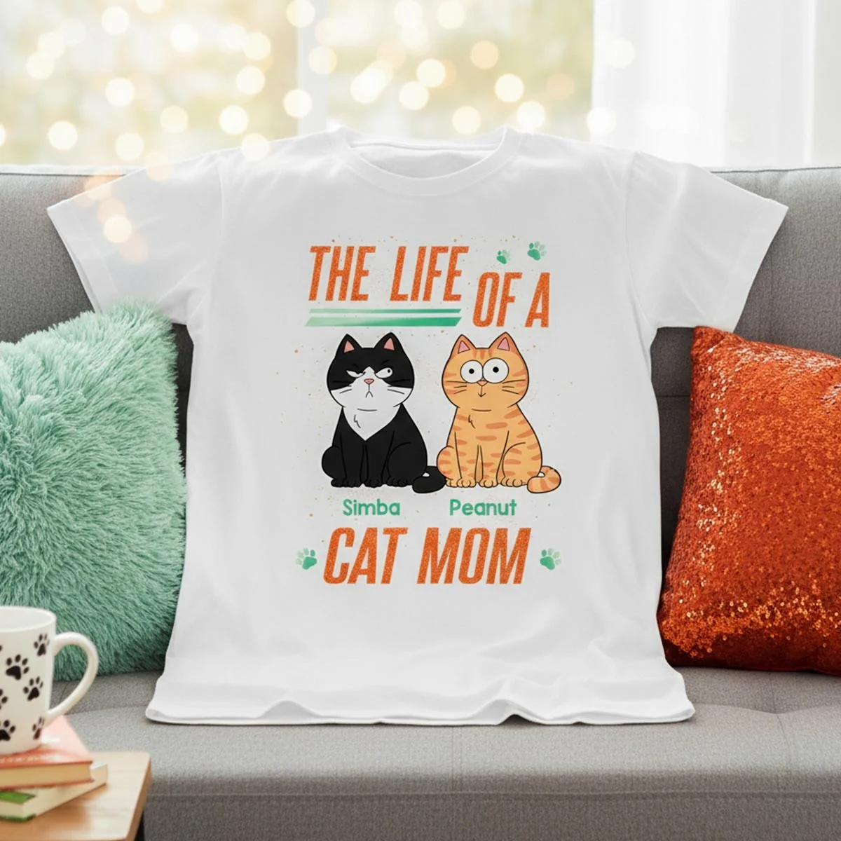 The Life Of A Cat Mom Funny Cats - Personalized Shirt - Image 4