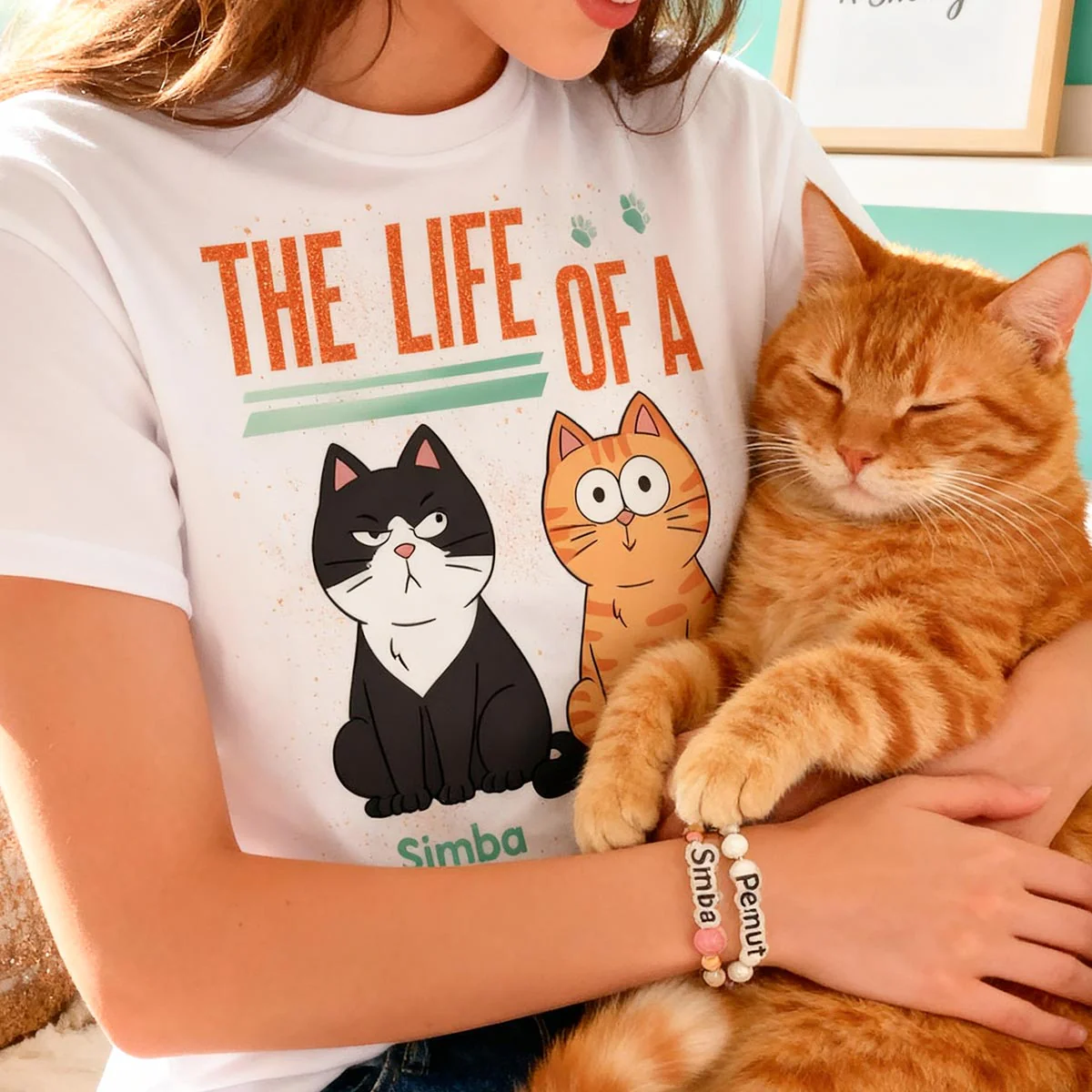 The Life Of A Cat Mom Funny Cats - Personalized Shirt - Image 7
