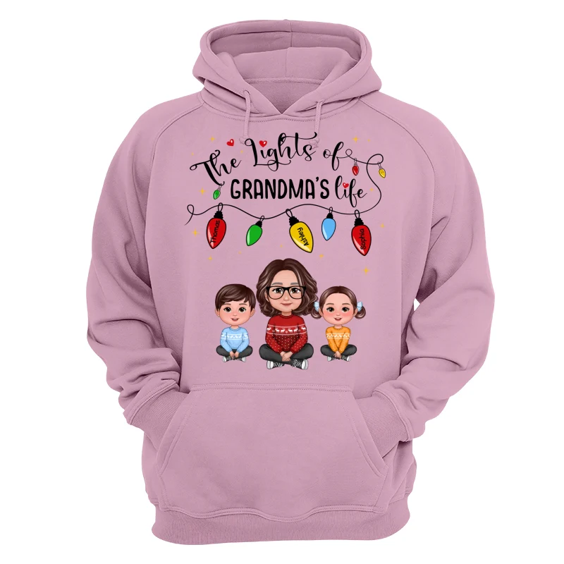 The Light Of Grandma Life Grandma Grandkids Christmas Personalized Shirt - Image 15