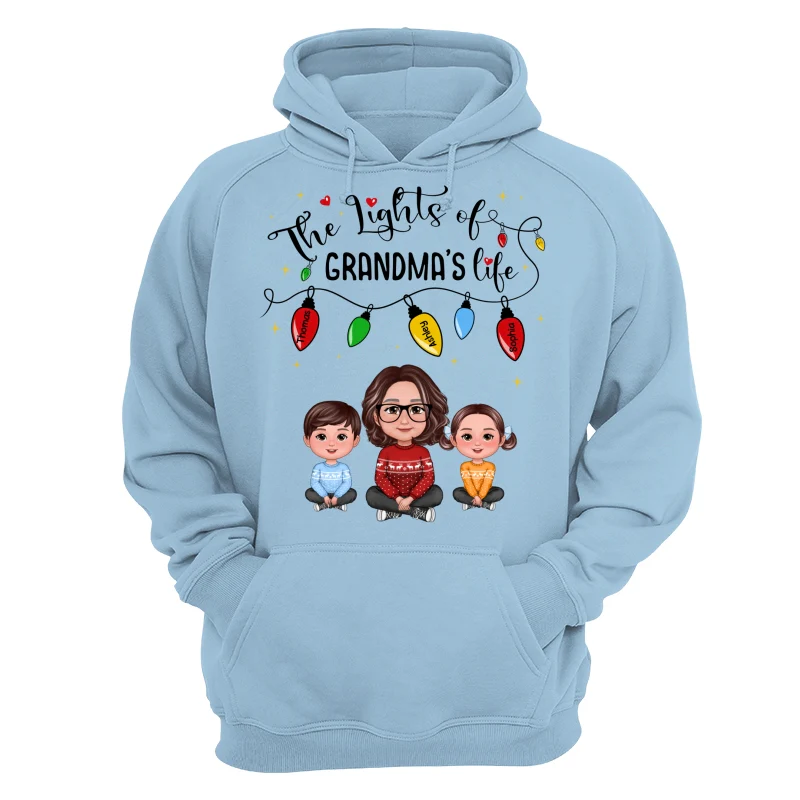 The Light Of Grandma Life Grandma Grandkids Christmas Personalized Shirt - Image 16