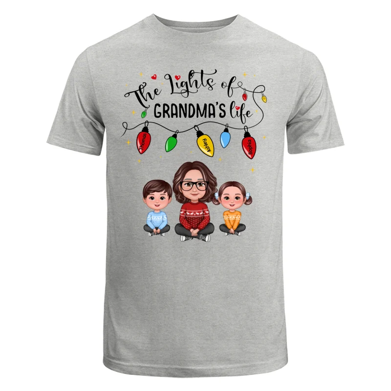 The Light Of Grandma Life Grandma Grandkids Christmas Personalized Shirt - Image 6