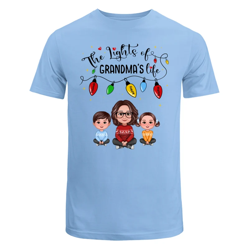 The Light Of Grandma Life Grandma Grandkids Christmas Personalized Shirt - Image 8
