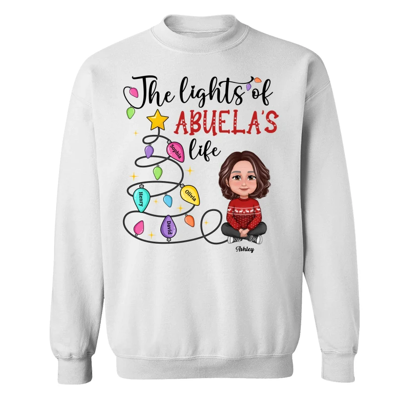 The Light Of Grandma Mom Life Christmas Personalized Shirt - Image 17