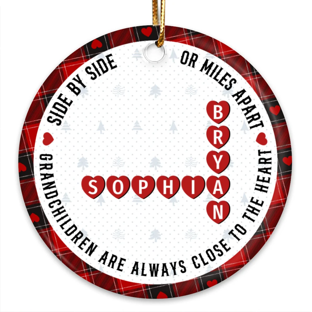 The Love Between A Grandma And Her Grandkids Is Forever, Crossword Puzzle Personalized Ceramic Ornament - Image 10