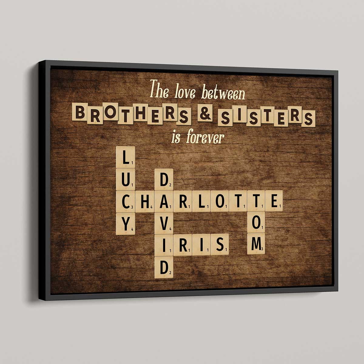The Love Between Brothers Sisters Crossword Puzzle Art Personalized Poster